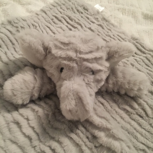 New Baby Mode Signature Elephant Ridged Grey Knit Security Blanket Lovey - Picture 3 of 6